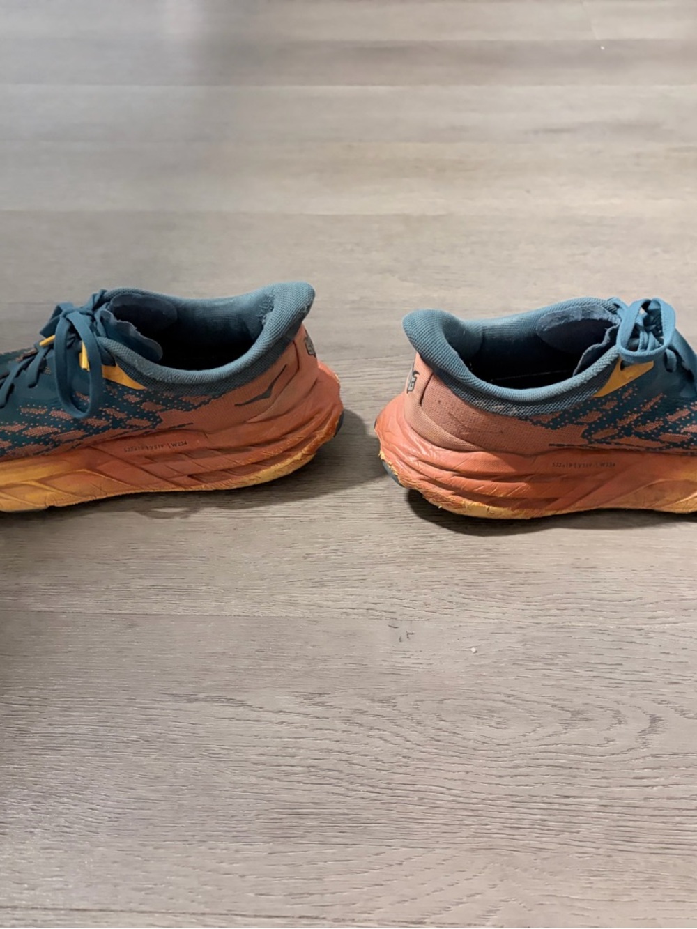Hoka One One Teal and Orange Women's Running Shoes - Picture 4 of 9